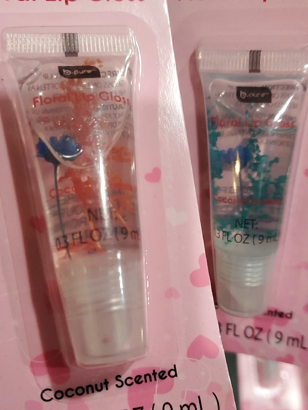 2pack coconut scented floral clear shiny lip gloss brand new‎